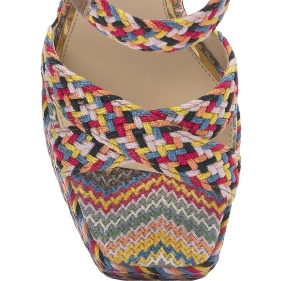 Jessica‎ Simpson Women's Multicolor Woven Brycen Platform Sandals Size 10 - Picture 7 of 15